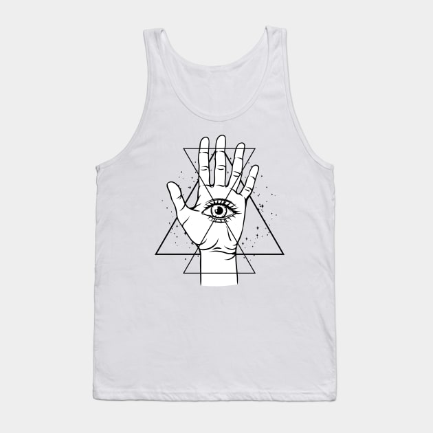 Hand With All Seeing Eye Tank Top by NewWorldIsHere